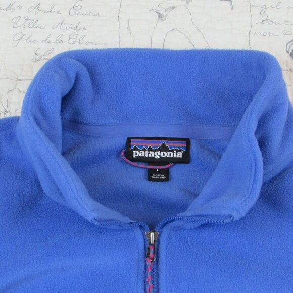 EUC Patagonia Microdini women’s Fleece 1/2 Zip Pullover purple pink green L - Picture 4 of 6